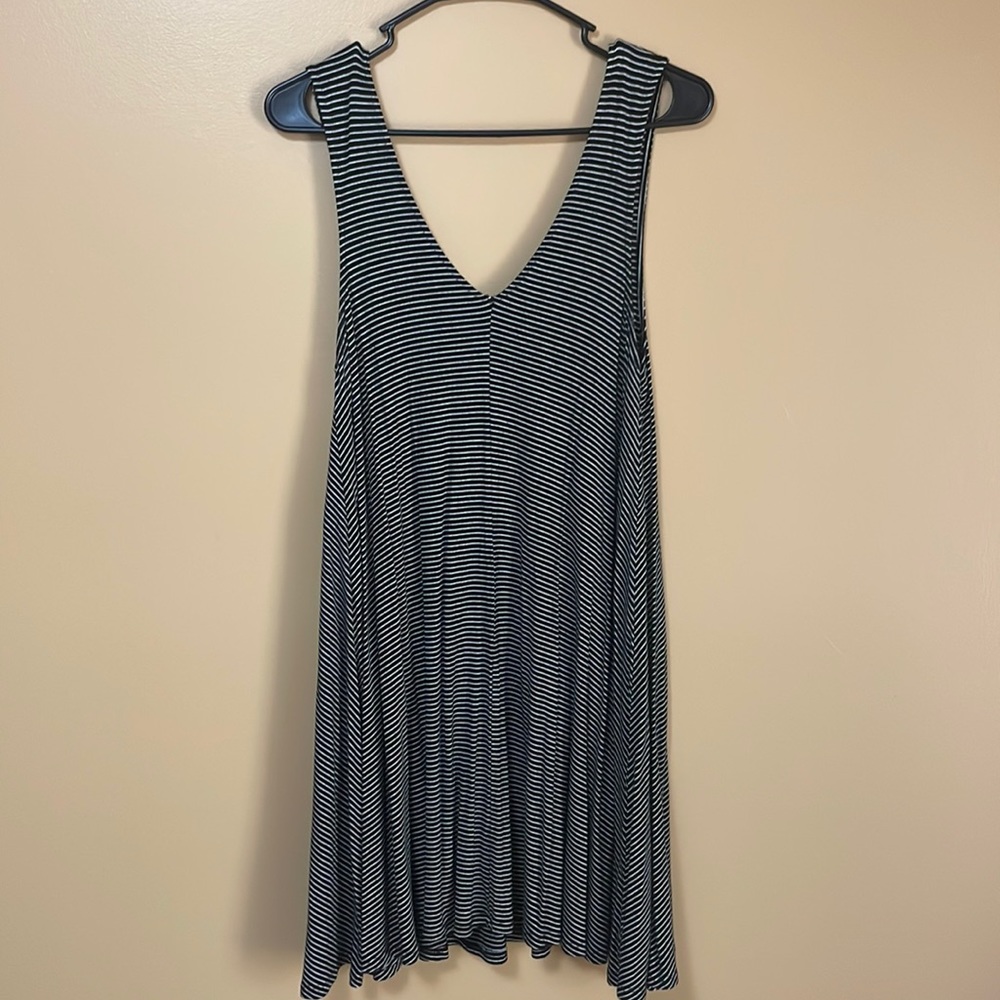 White and Blck Striped Dress, S